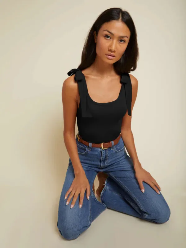 Gigi Tank | Jet Black sold by Belletique