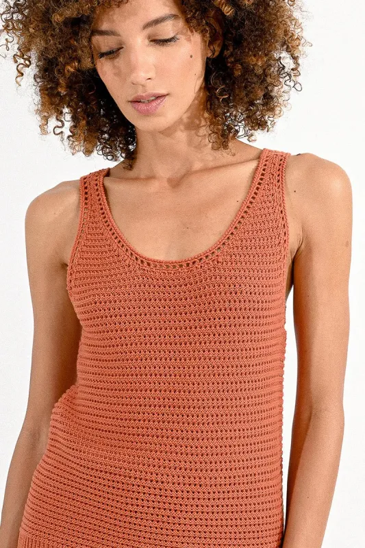 Kendrick Knitted Tank Top | Caramel sold by Belletique
