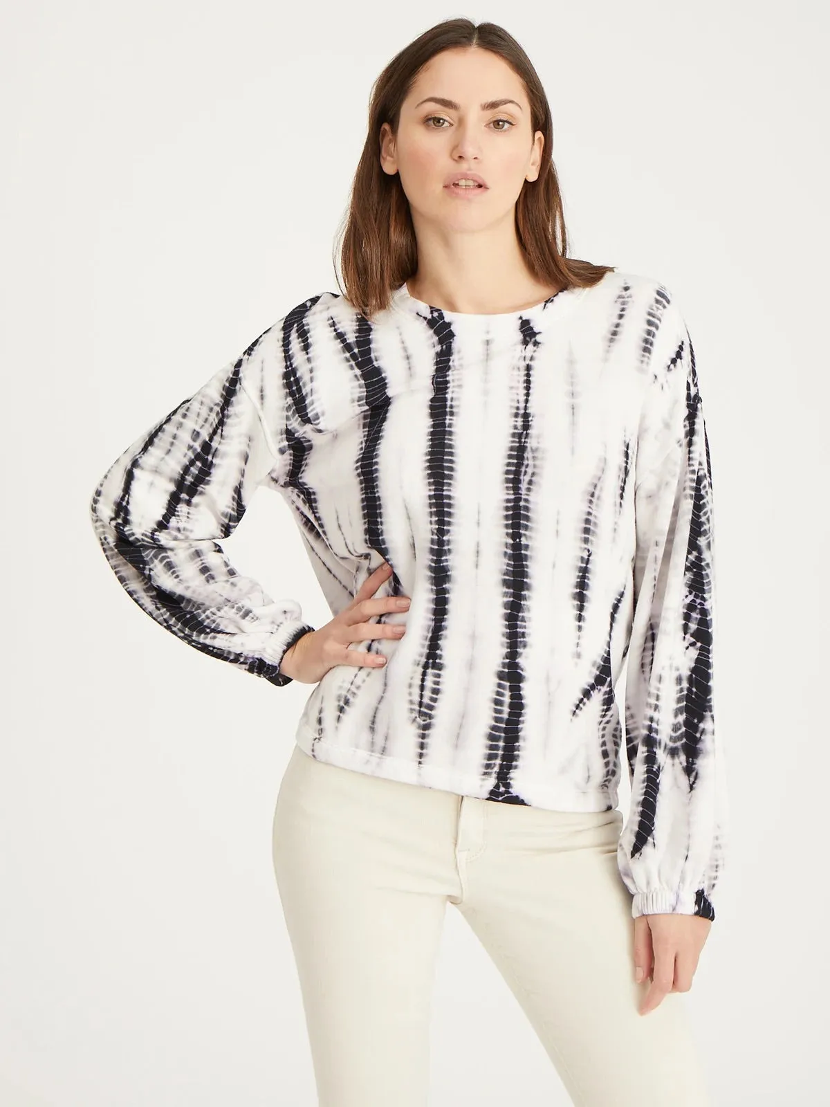 Perfect Sweatshirt | Black/Purple Tie Dye sold by Belletique