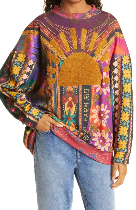 Mixed Scarves Sweatshirt | Farm Rio sold by Belletique