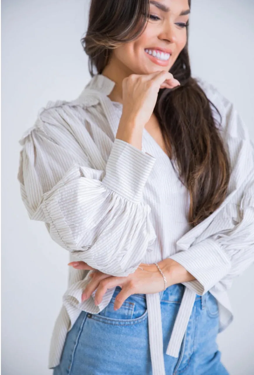Stripe Seersucker Top sold by Belletique product image thumbnail 2