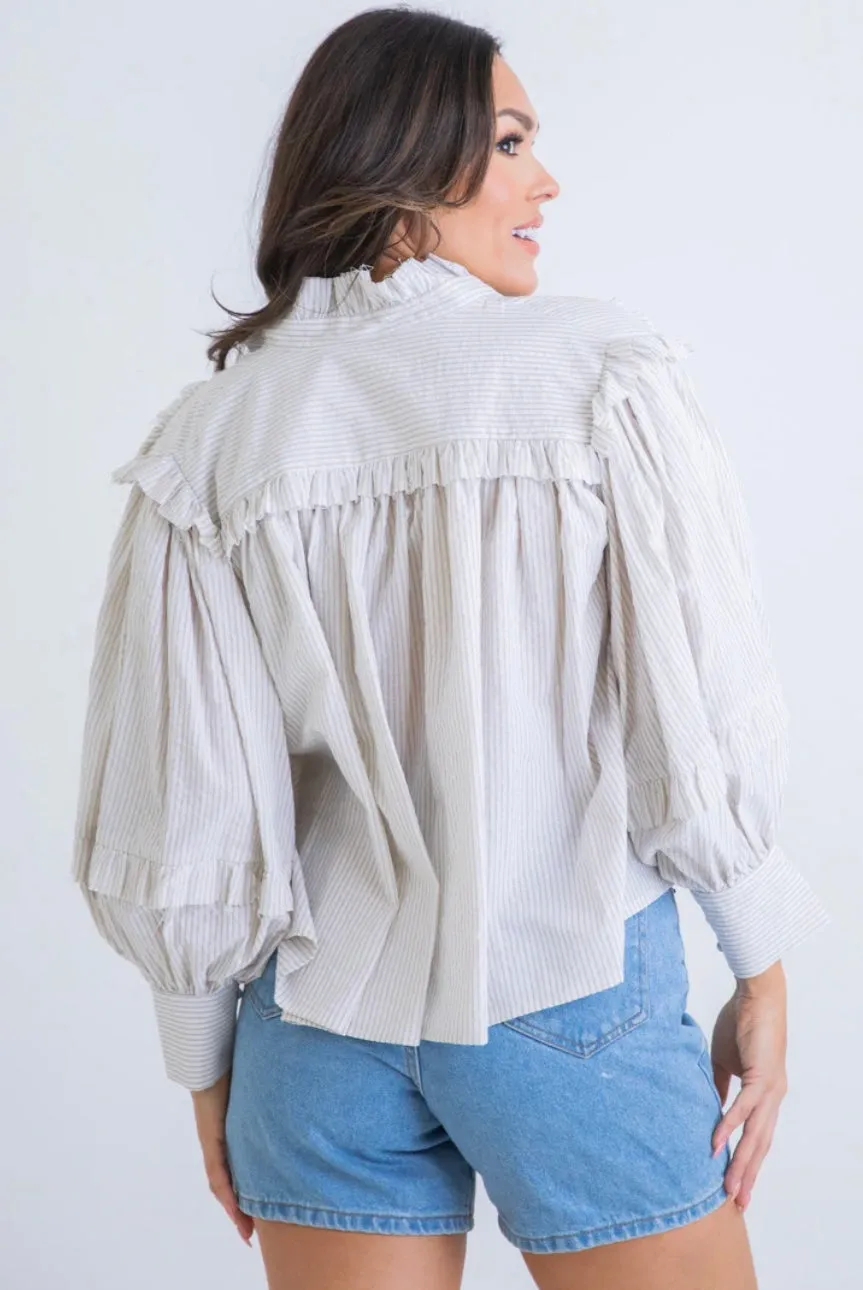 Stripe Seersucker Top sold by Belletique product image thumbnail 3