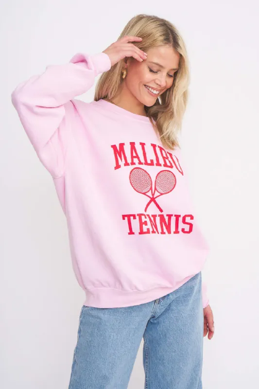 Malibu Tennis Sweatshirt | Alanna Pink sold by Belletique