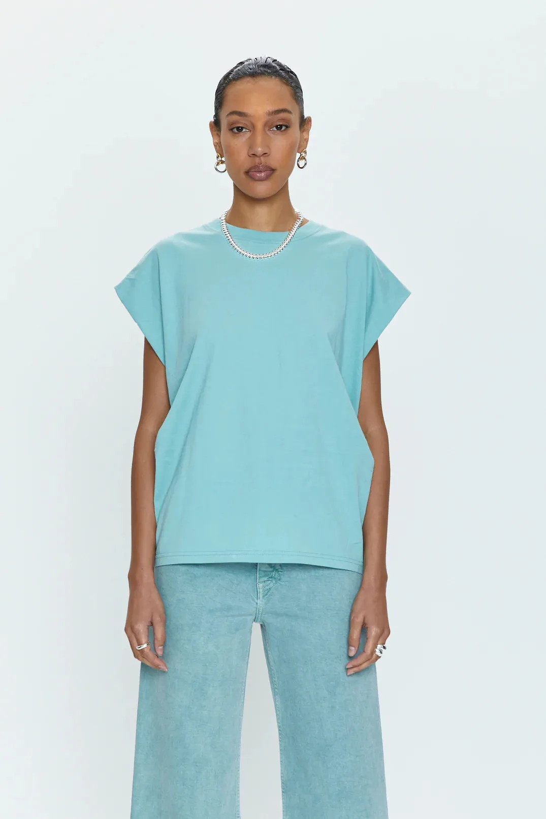 Trina Muscle Tee | Aqua sold by Belletique product image thumbnail 2