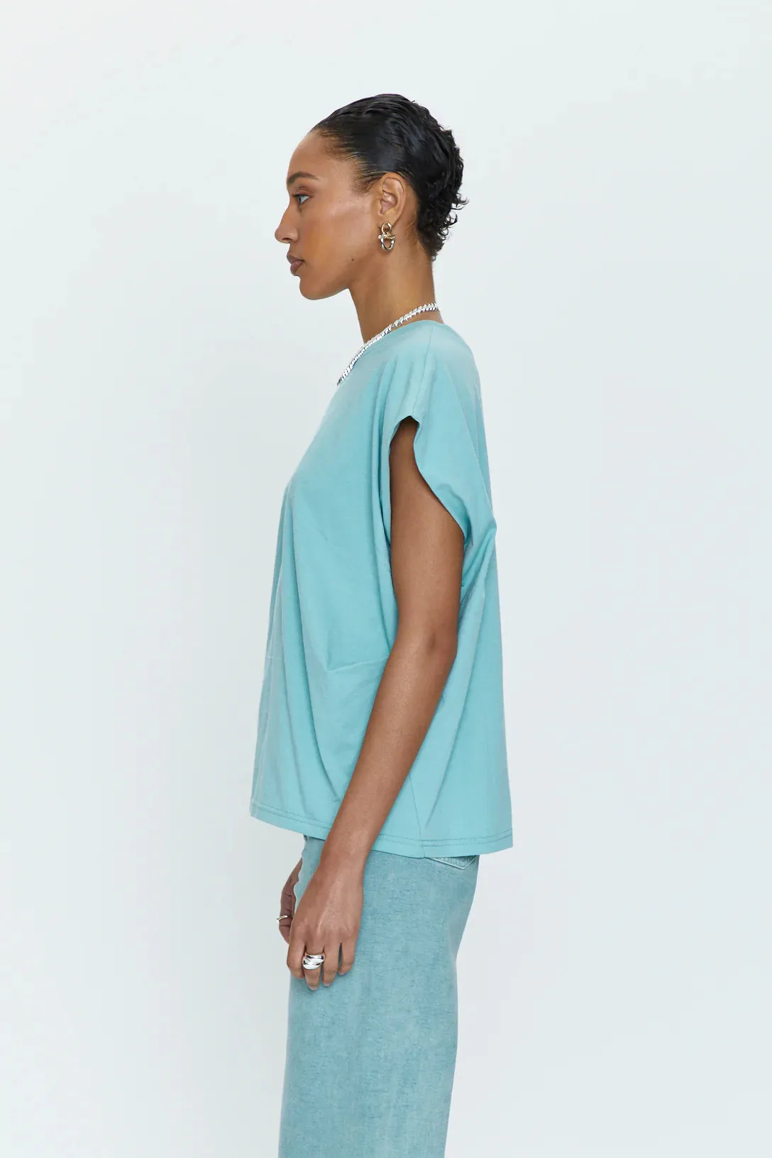 Trina Muscle Tee | Aqua sold by Belletique product image thumbnail 3