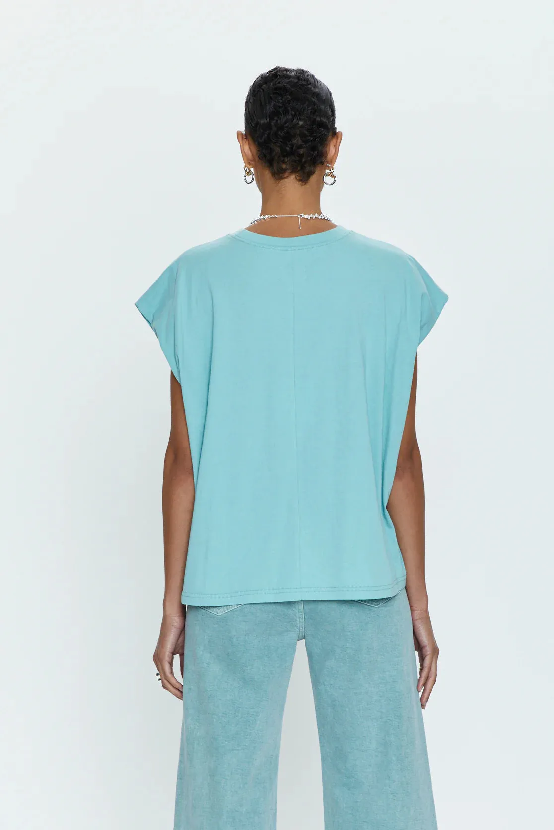 Trina Muscle Tee | Aqua sold by Belletique product image thumbnail 4