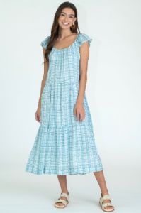 Milly Dress | Plaid Blue sold by Belletique
