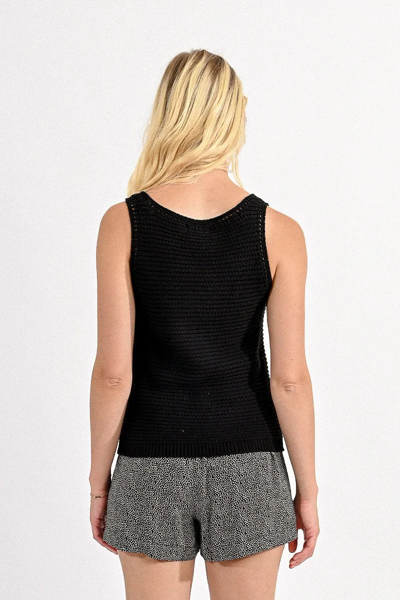 Kendrick Knitted Tank Top | Black sold by Belletique product image thumbnail 3