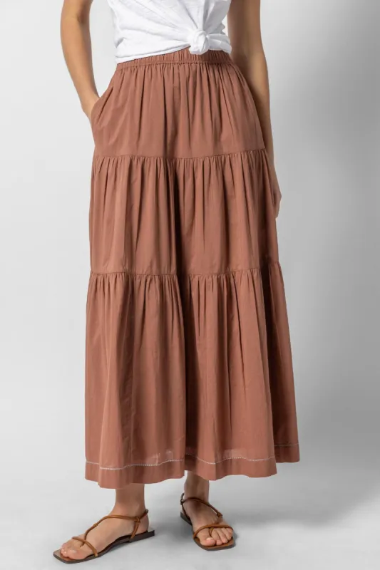 Tiered Maxi Skirt | Burnt Sienna sold by Belletique