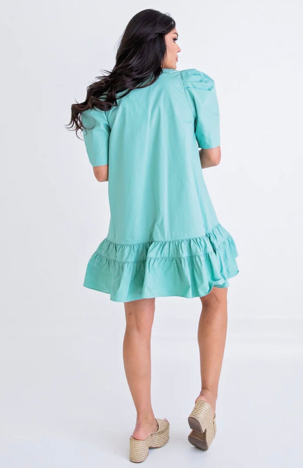 Jade Poplin Puff Sleeve Dress sold by Belletique product image thumbnail 2