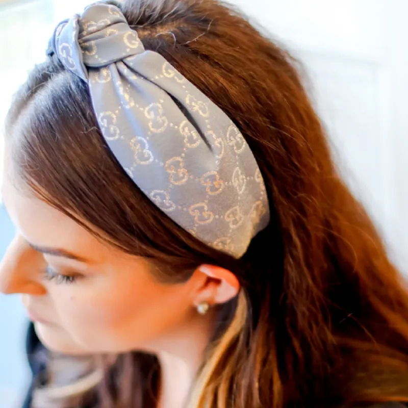 GG Blue + Silver Headband made by Belletique