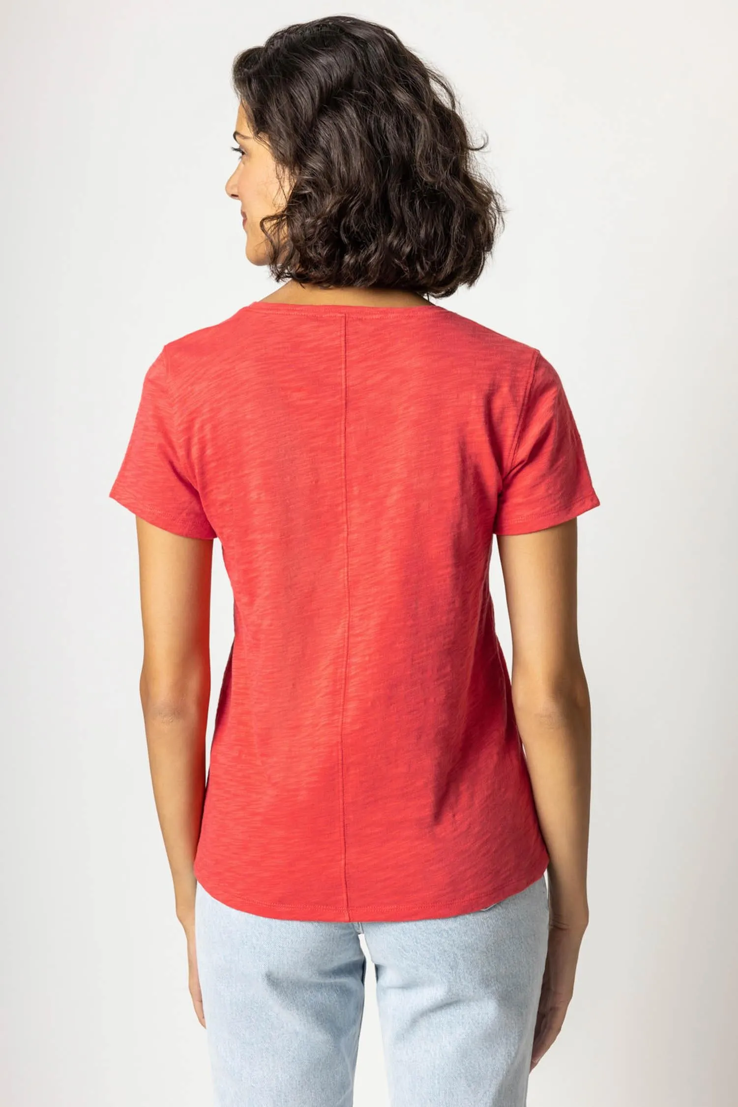 Short Sleeve Back Seam Tee | Cinnabar sold by Belletique product image thumbnail 2