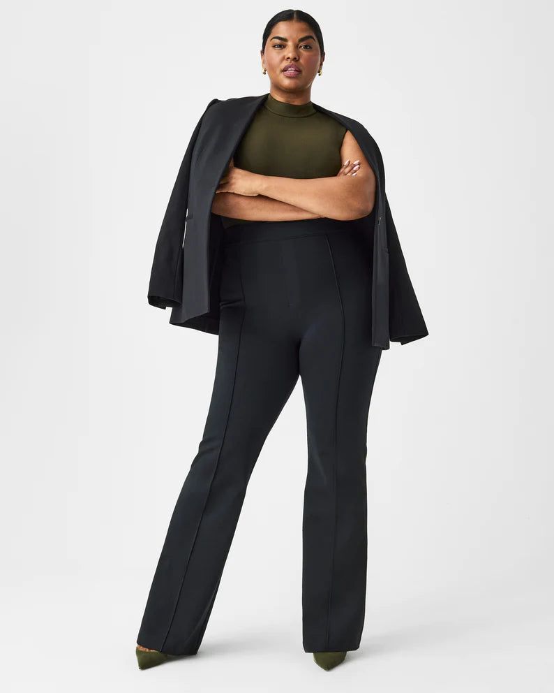 The Perfect Pant, Hi-Rise Flare | Black sold by Belletique