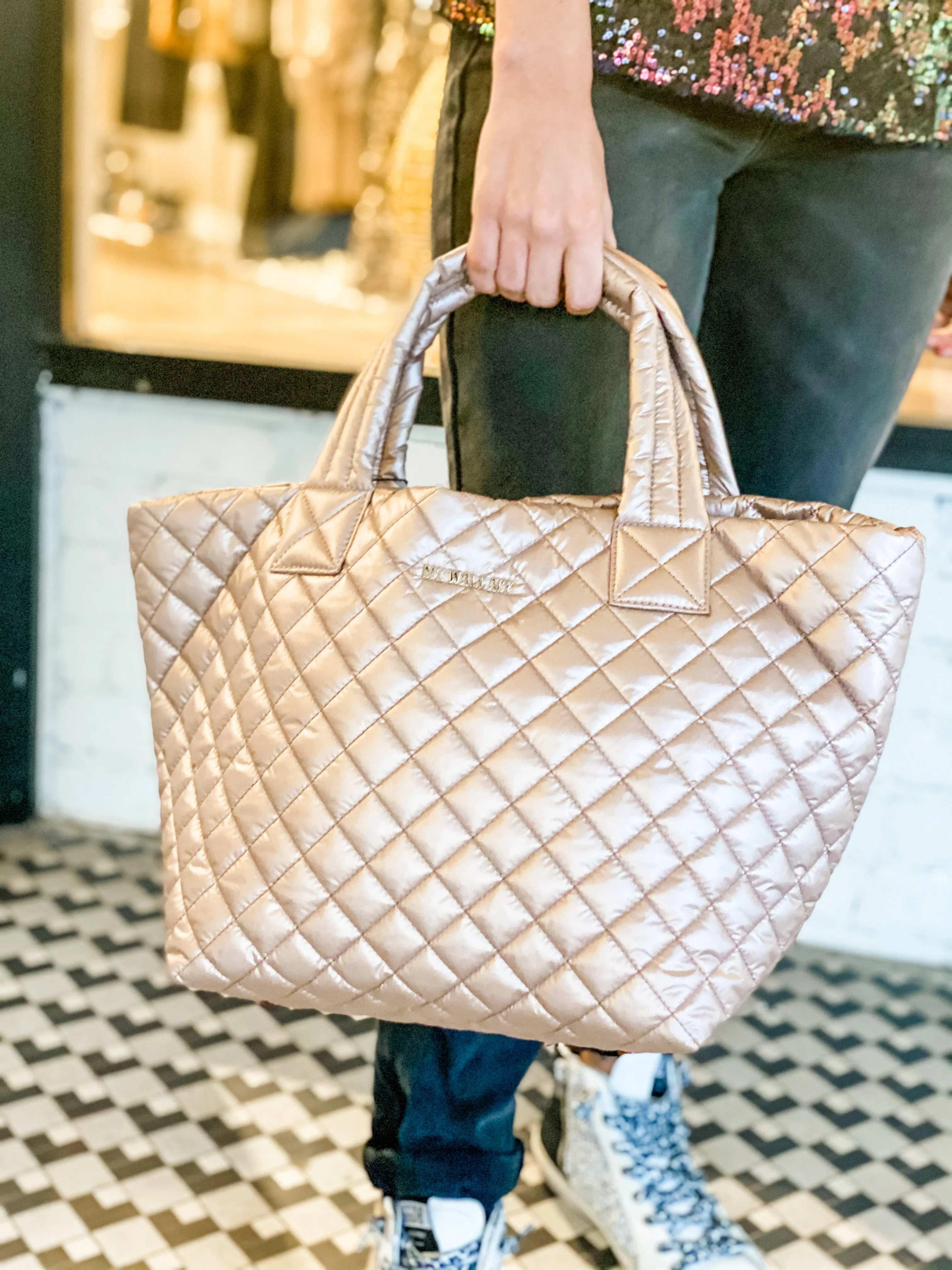 Metro Tote - Rose Gold Metal sold by Belletique