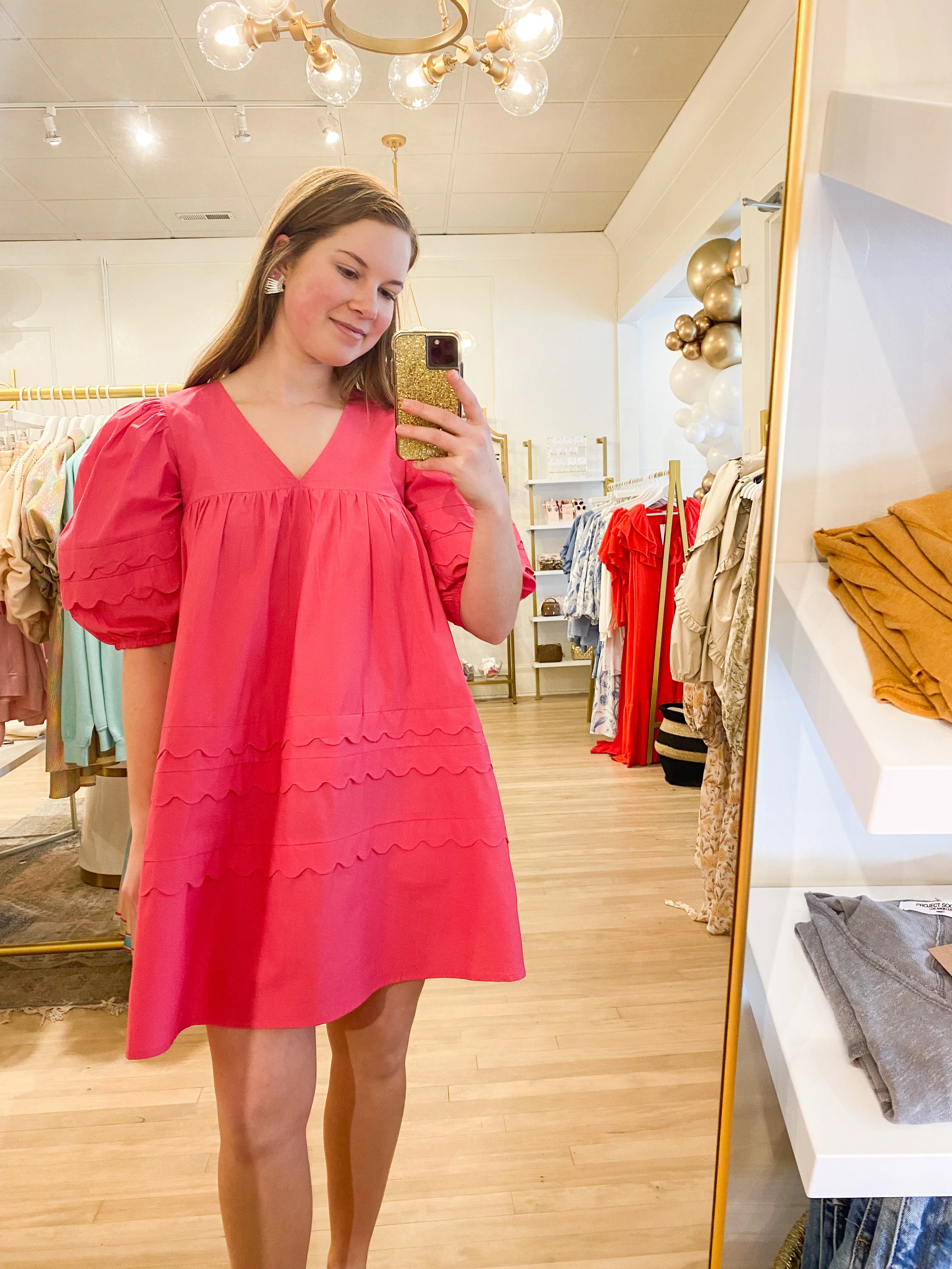 Gracie Dress | Hot Pink sold by Belletique