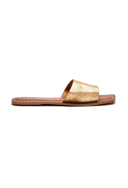 Bali Slides | Gold Frost sold by Belletique