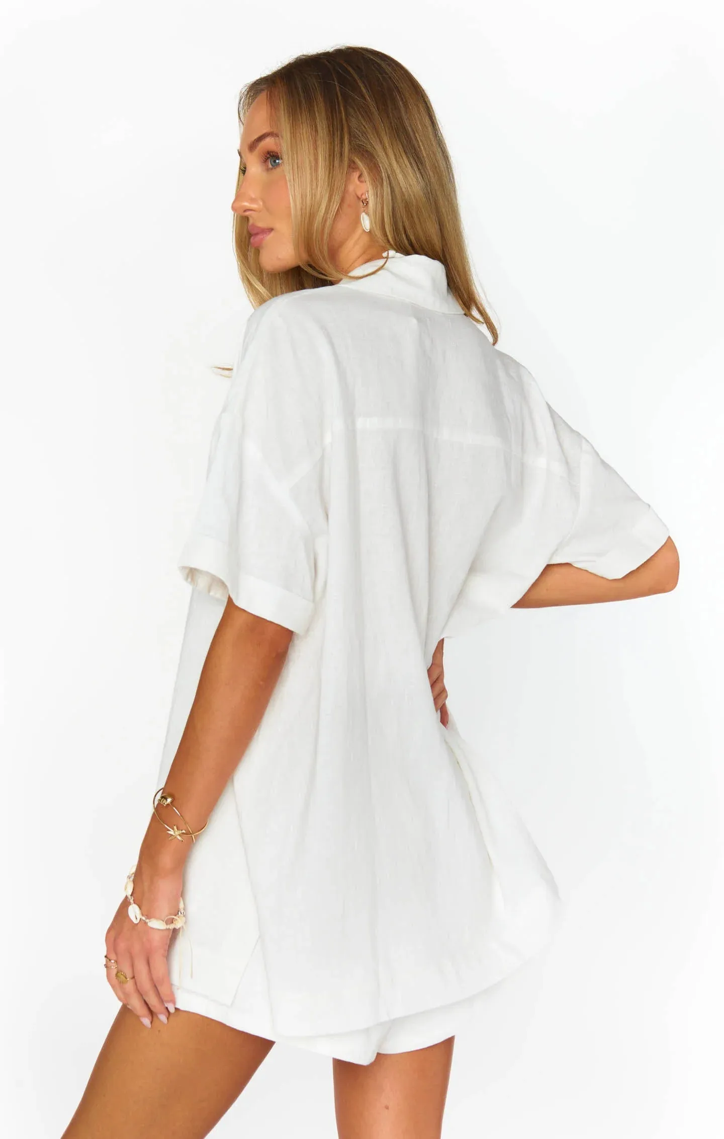 Parker Button Down | White Linen sold by Belletique product image thumbnail 4