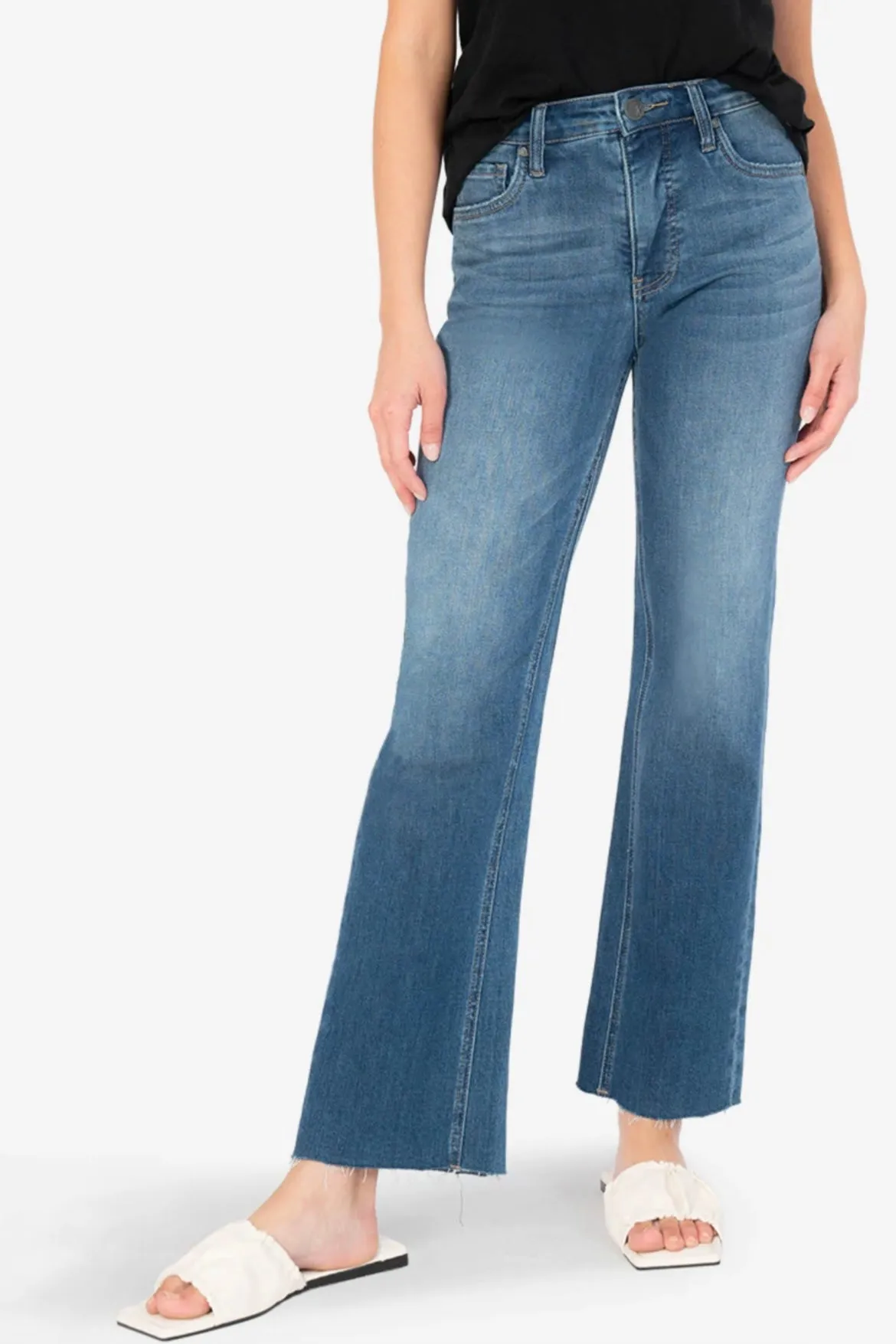 Kelsey High Rise Fab Ab Ankle Flare | Propelled Wash sold by Belletique