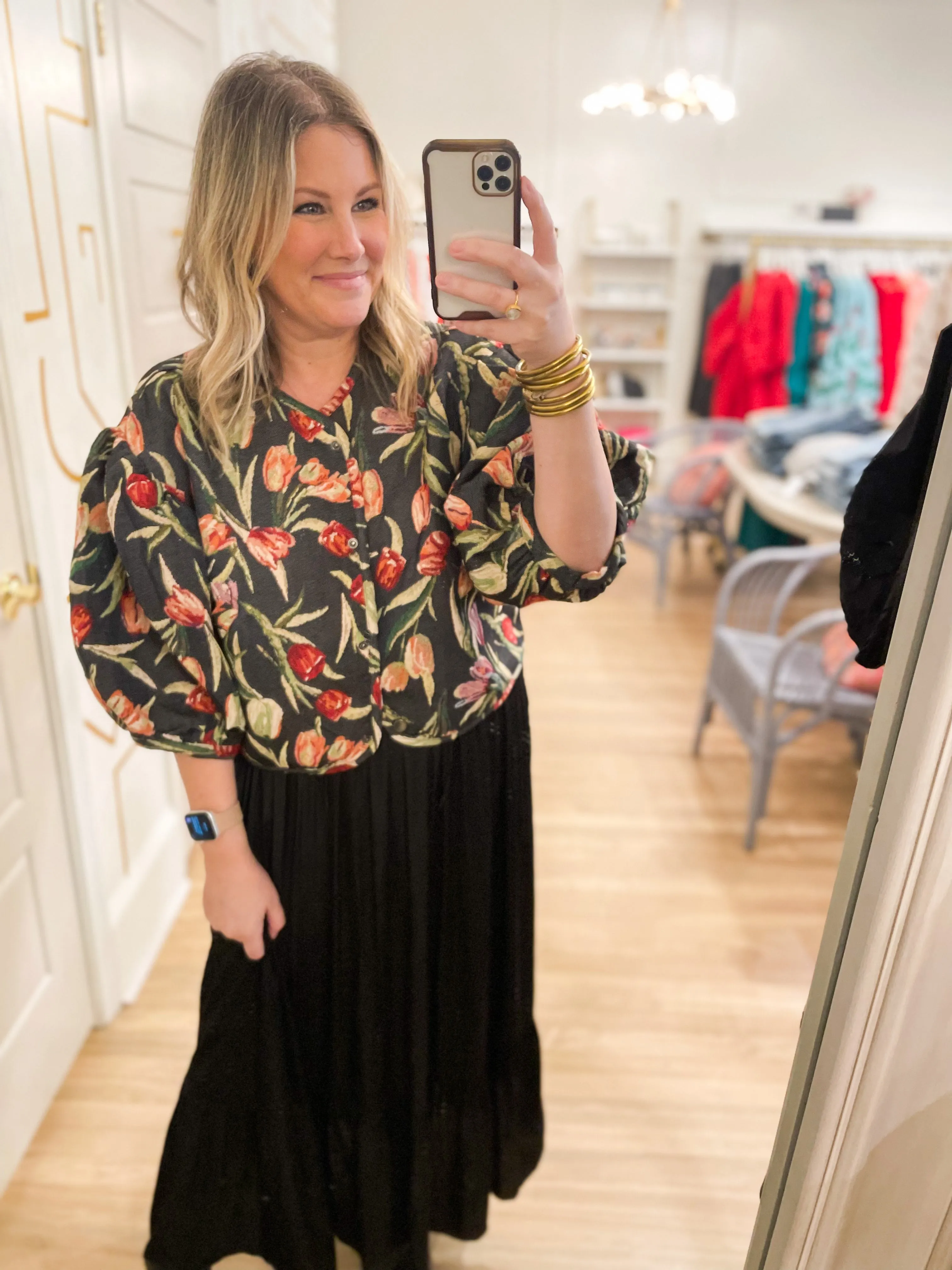 Floral Jacquard Jacket | Black sold by Belletique