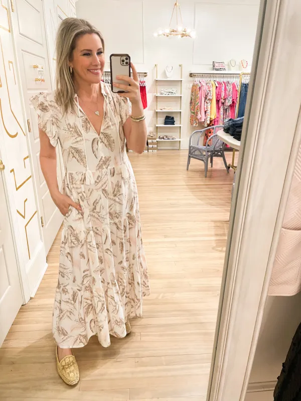 Lima Dress | Beige sold by Belletique