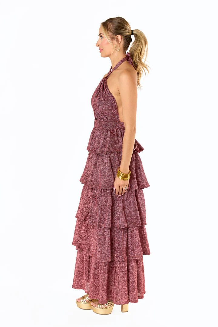 Talia Halter Long Maxi Dress | Valentine sold by Belletique product image thumbnail 4