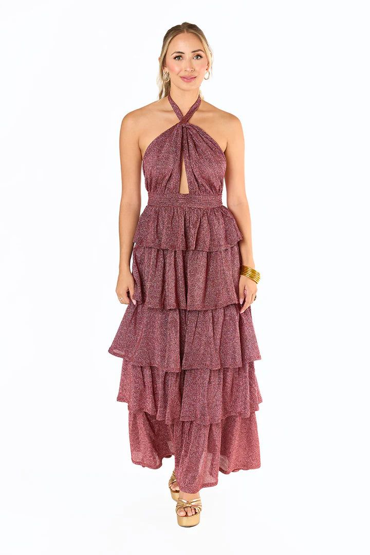 Talia Halter Long Maxi Dress | Valentine sold by Belletique product image thumbnail 3