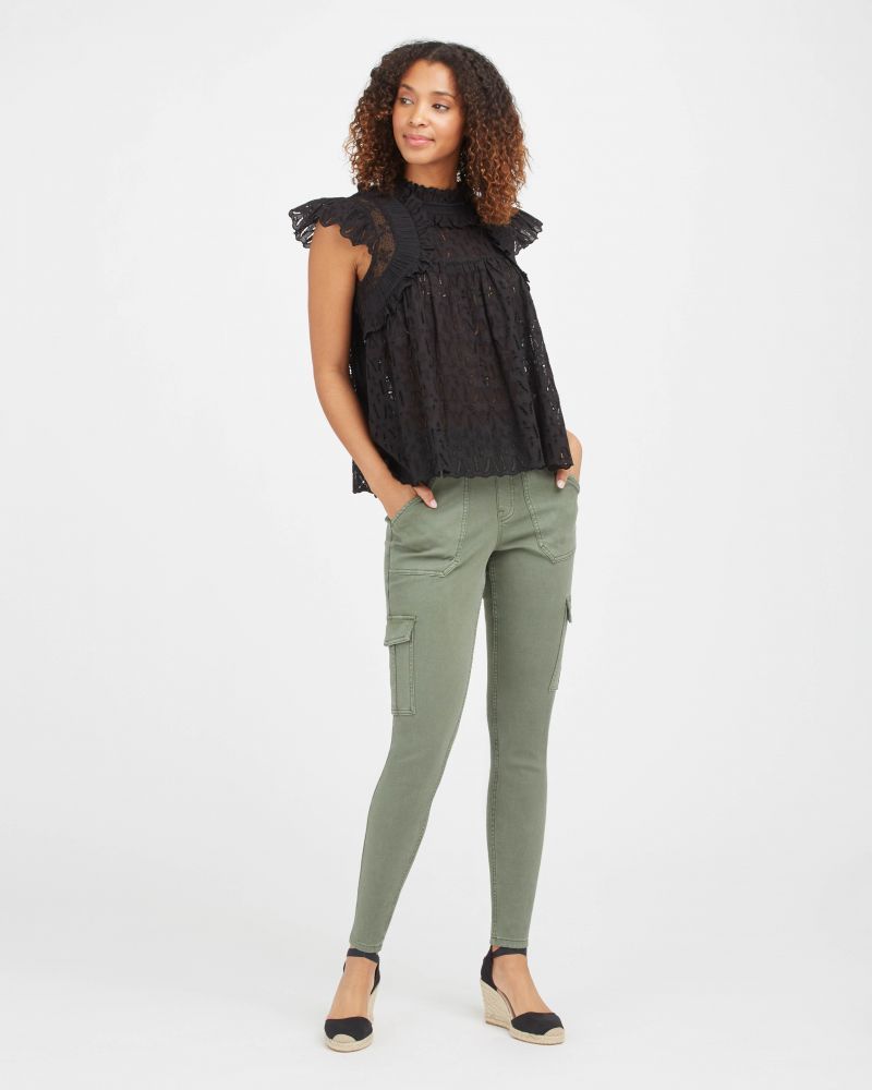 Stretch Twill Ankle Cargo Pant sold by Belletique