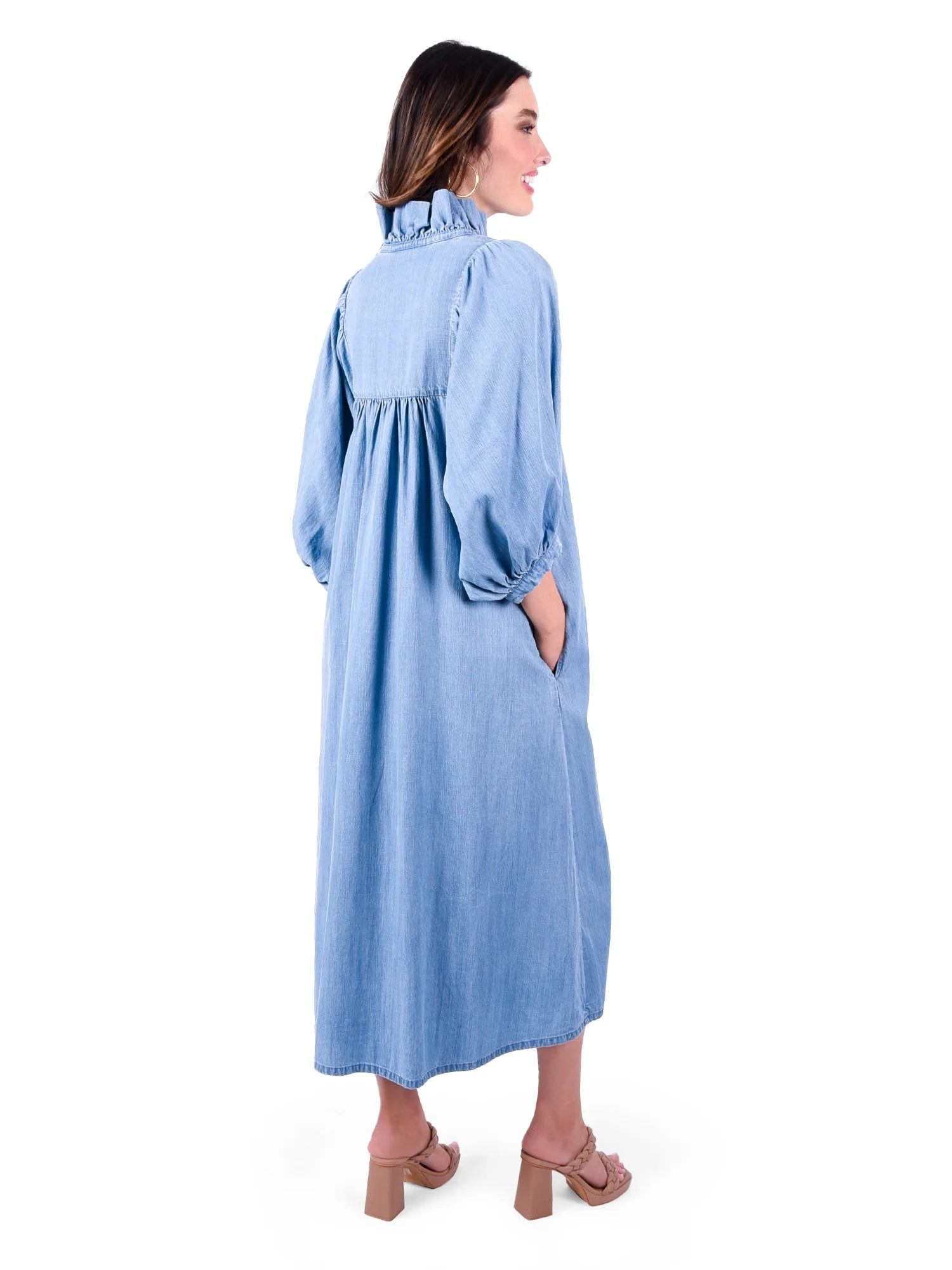 Stella Midi Dress | Chambray sold by Belletique product image thumbnail 3