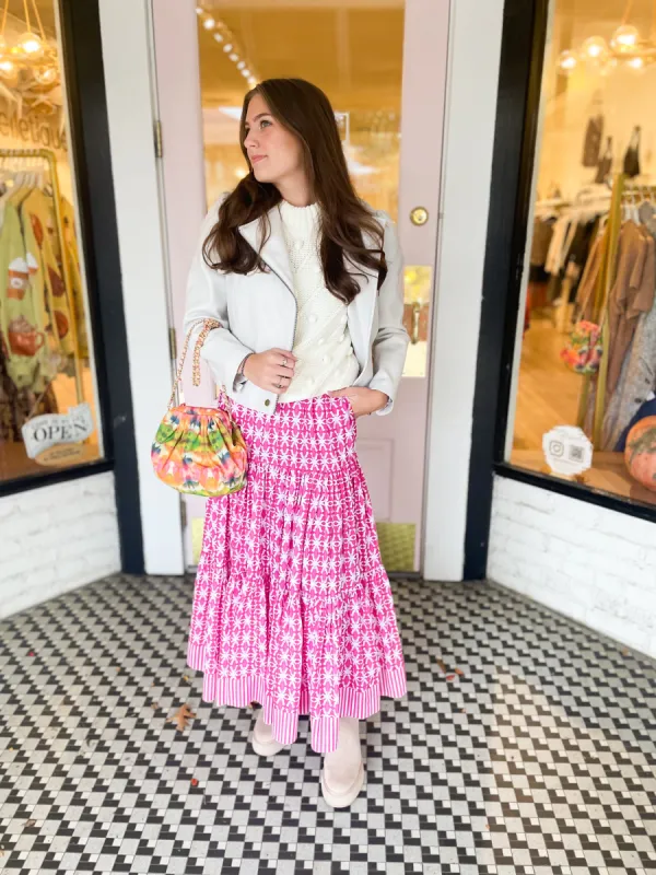 Triple Tiered Maxi Skirt - Spice Market Pink sold by Belletique