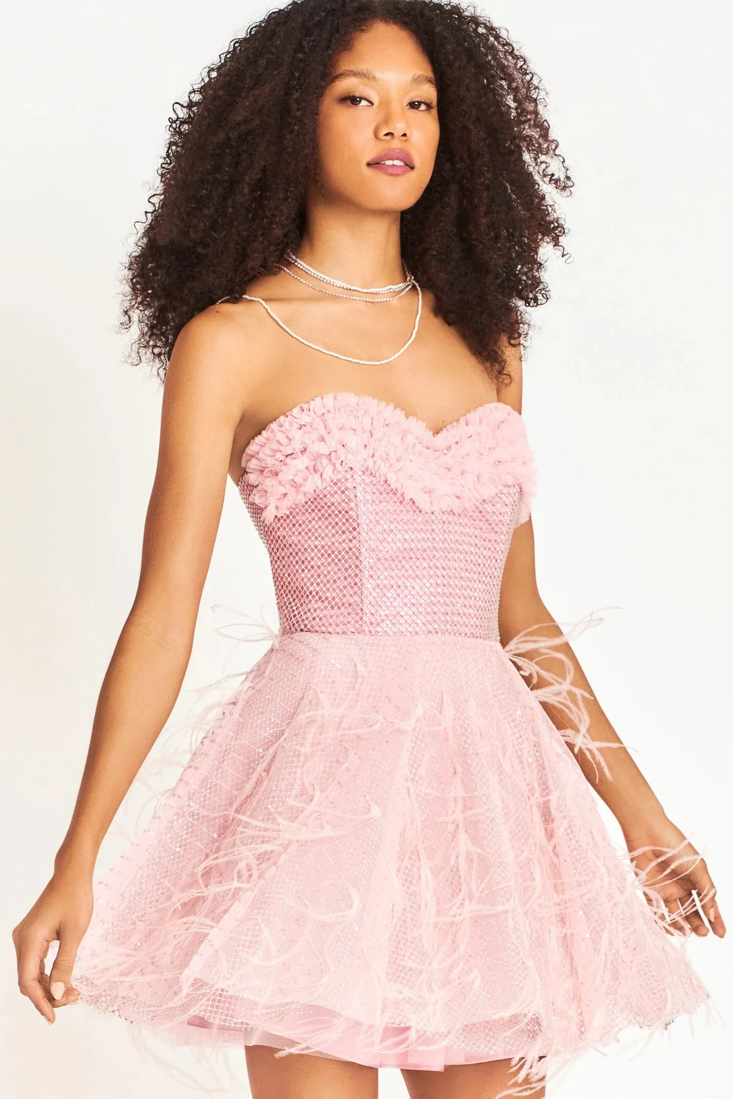 Marvella Mini Dress | Sweetheart Pink sold by Belletique