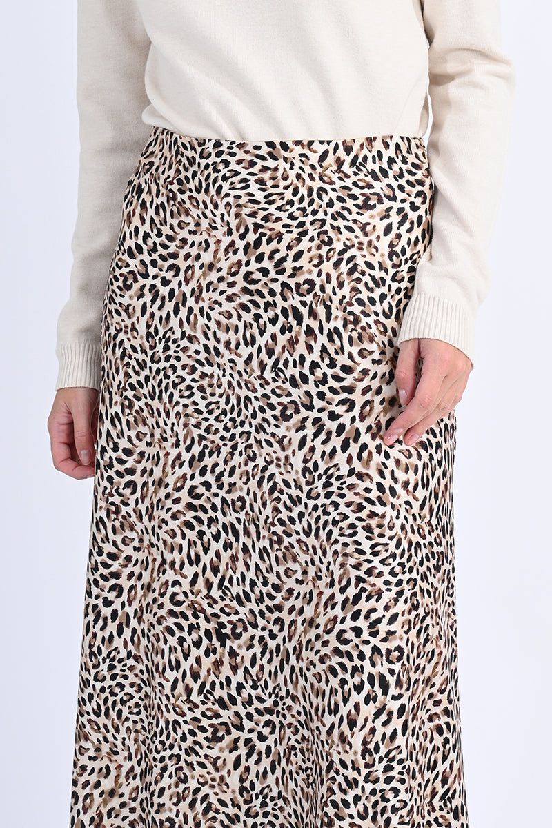 Leopard Skirt | Khaki sold by Belletique product image thumbnail 4