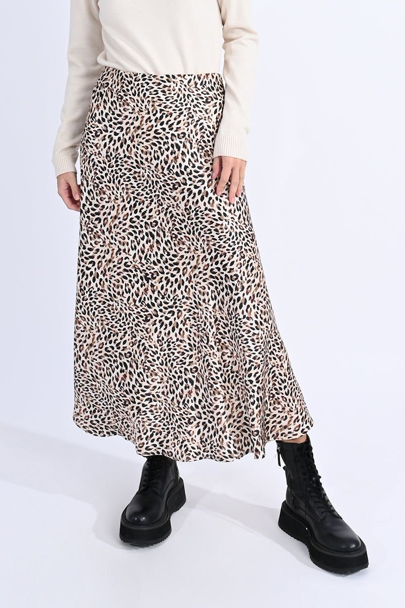 Leopard Skirt | Khaki sold by Belletique product image thumbnail 2