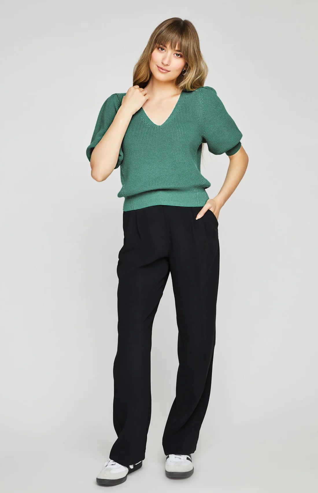 Phoebe Pullover Sweater | Spring Green sold by Belletique