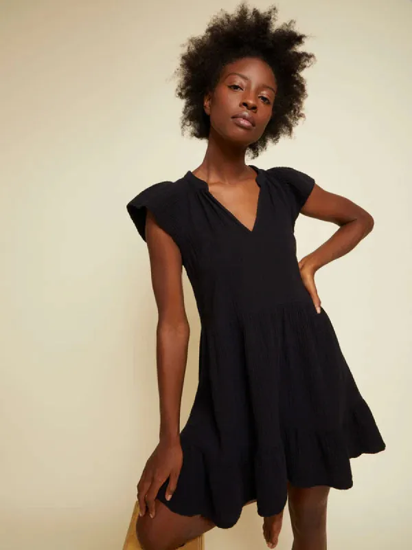 Padma Ruffled Mini Dress | Black sold by Belletique