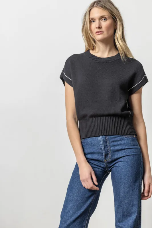 Wedge Pullover Sweater | Black sold by Belletique