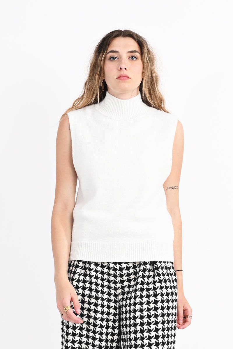 Sleeveless Sweater | Ivory sold by Belletique