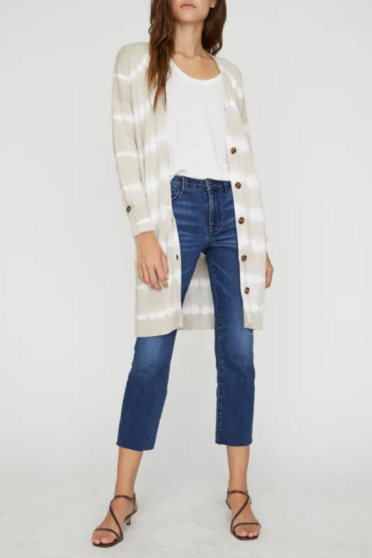 Tie Dye Cardi | Beige/White sold by Belletique