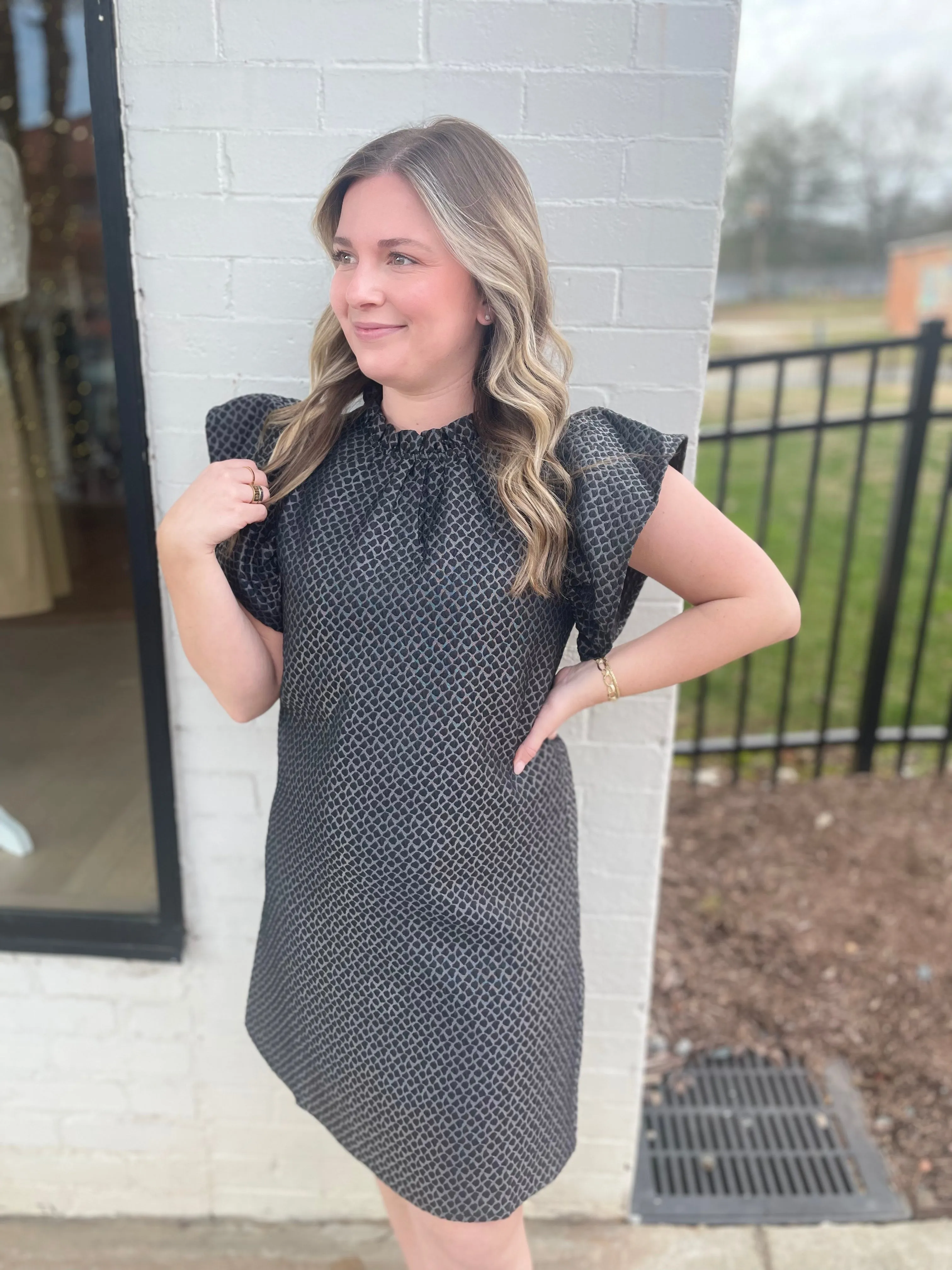 Black Flutter Dress sold by Belletique product image thumbnail 3