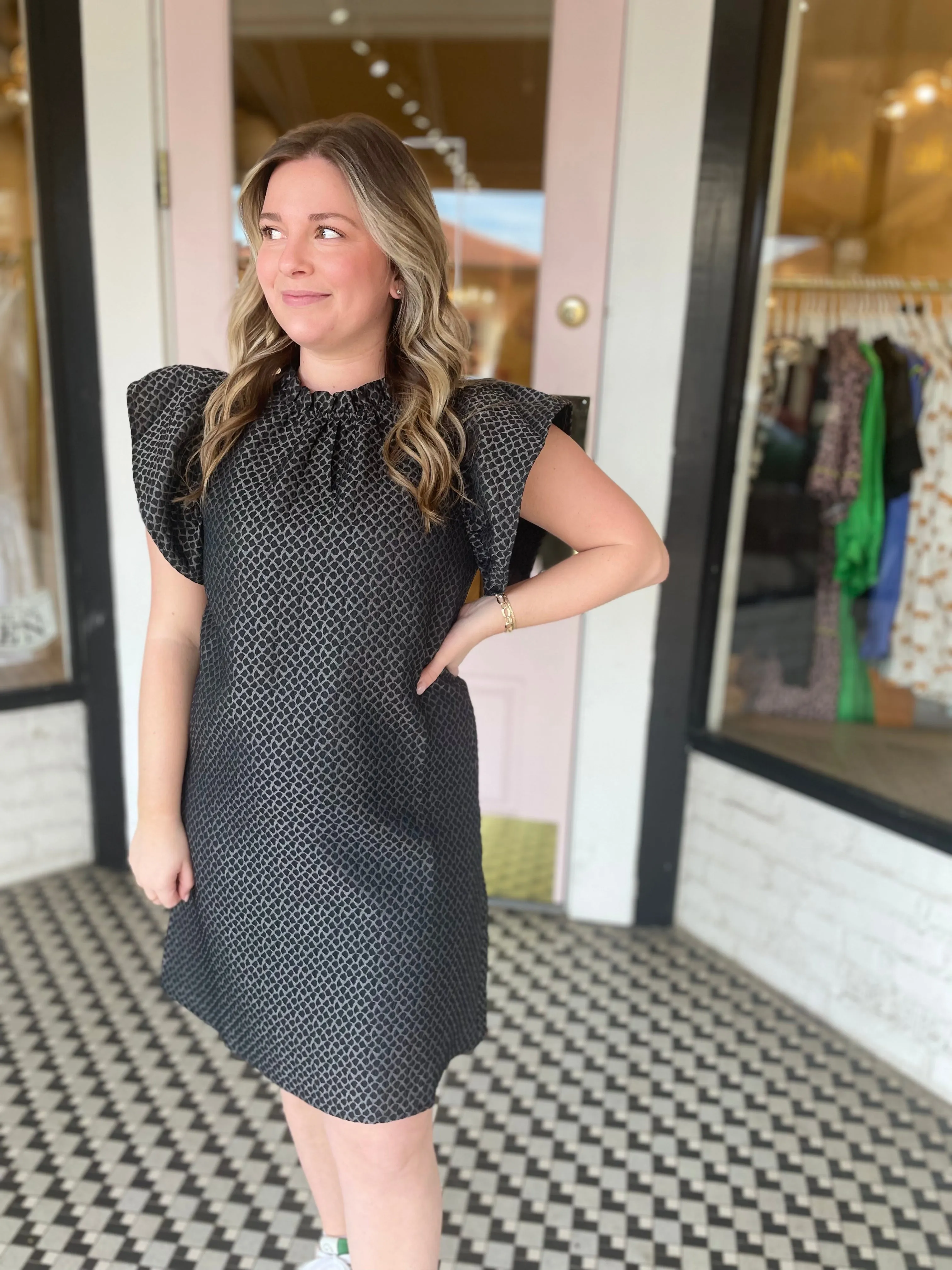 Black Flutter Dress sold by Belletique product image thumbnail 2