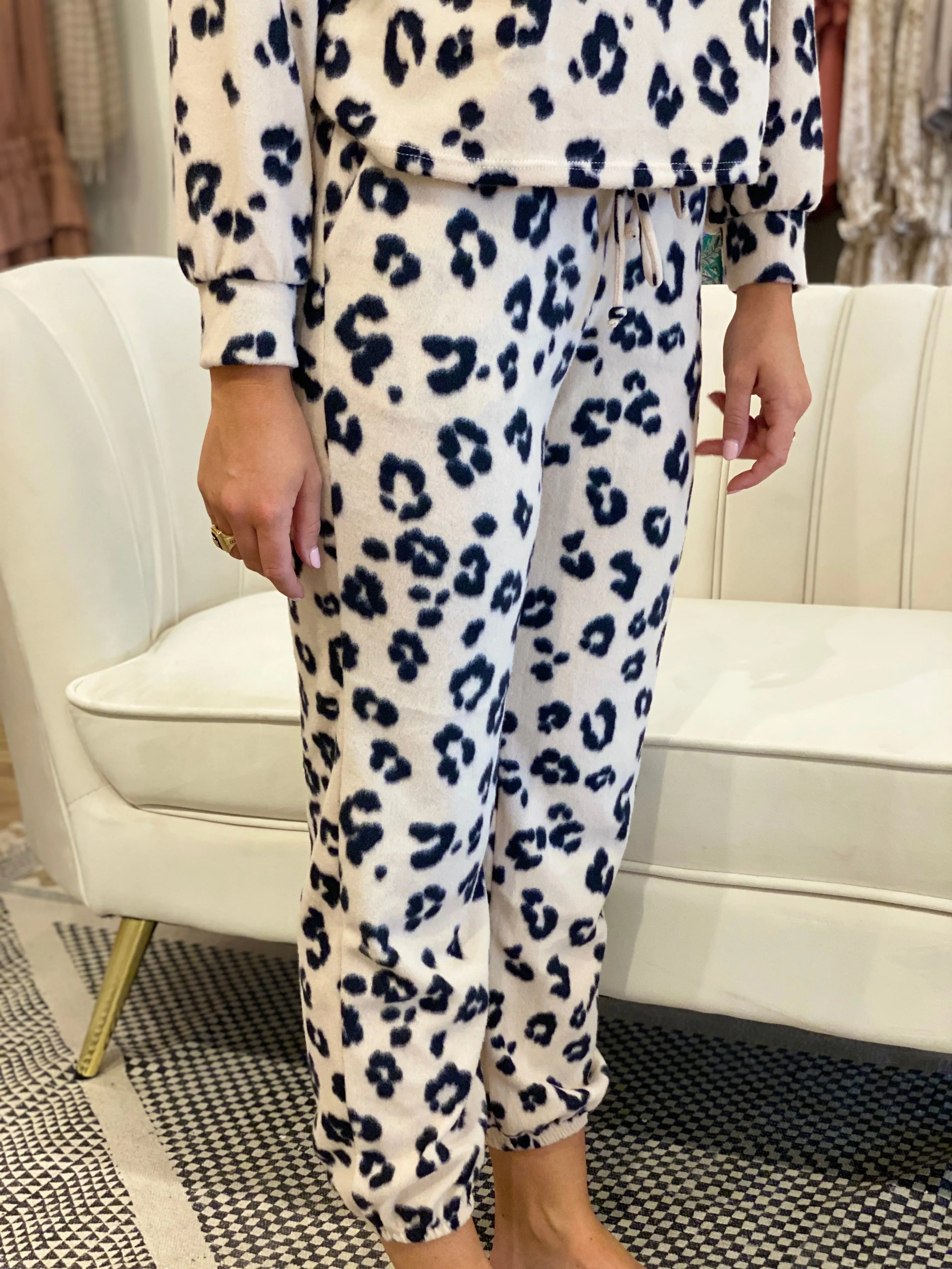Leopard Jogger | Cream sold by Belletique