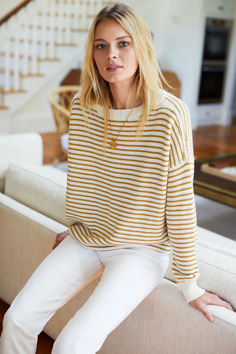 Carolyn Sweater | Marigold Stripe Organic sold by Belletique product image thumbnail 3