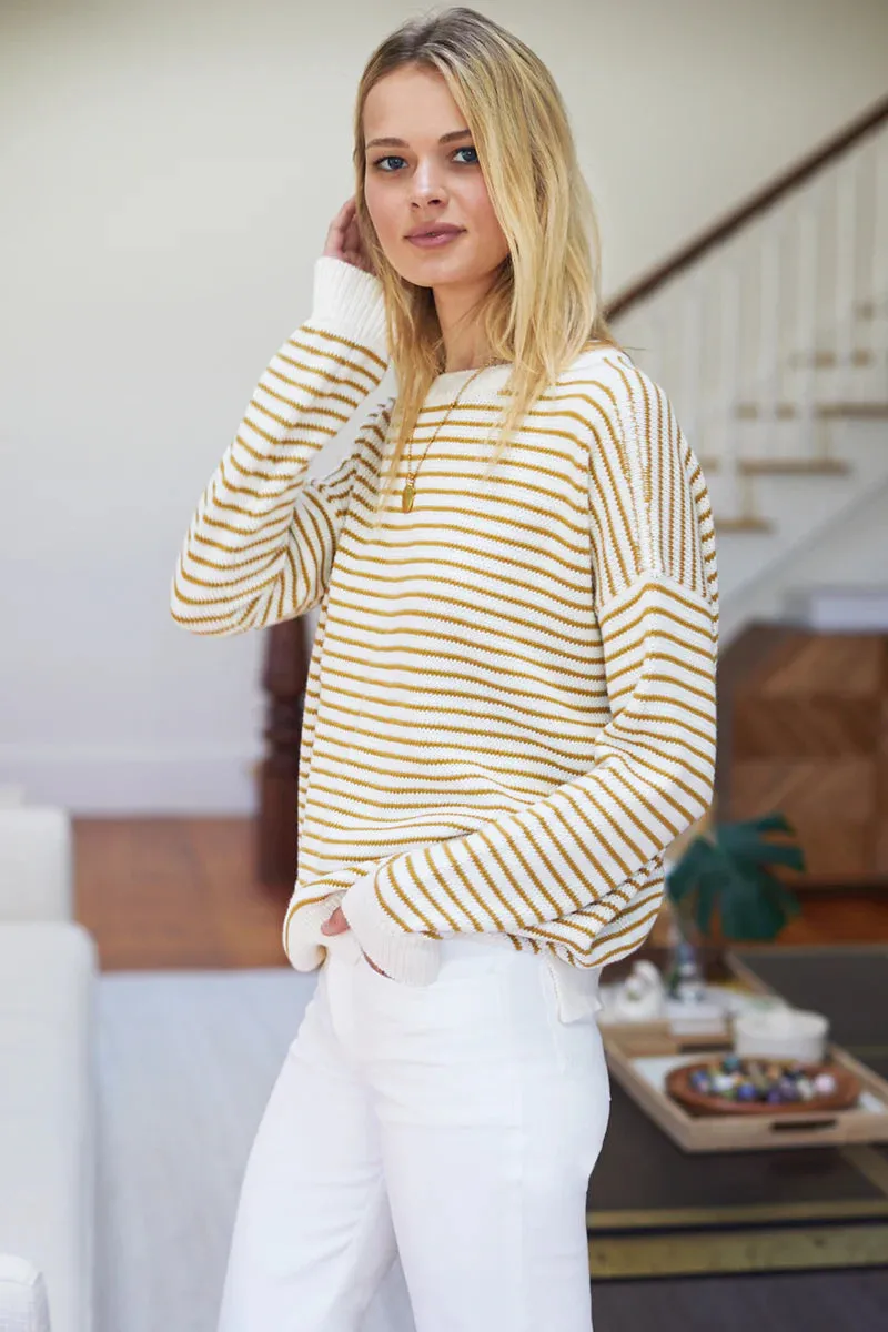 Carolyn Sweater | Marigold Stripe Organic sold by Belletique product image thumbnail 2