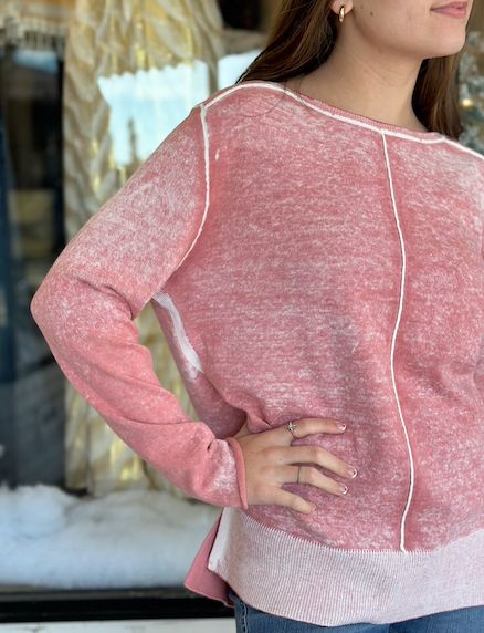 Reverse Printed Sweater | Mauve sold by Belletique product image thumbnail 2