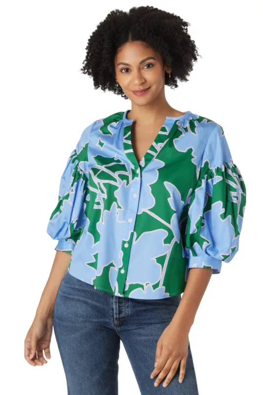 Ashby Top | Floral Figure sold by Belletique