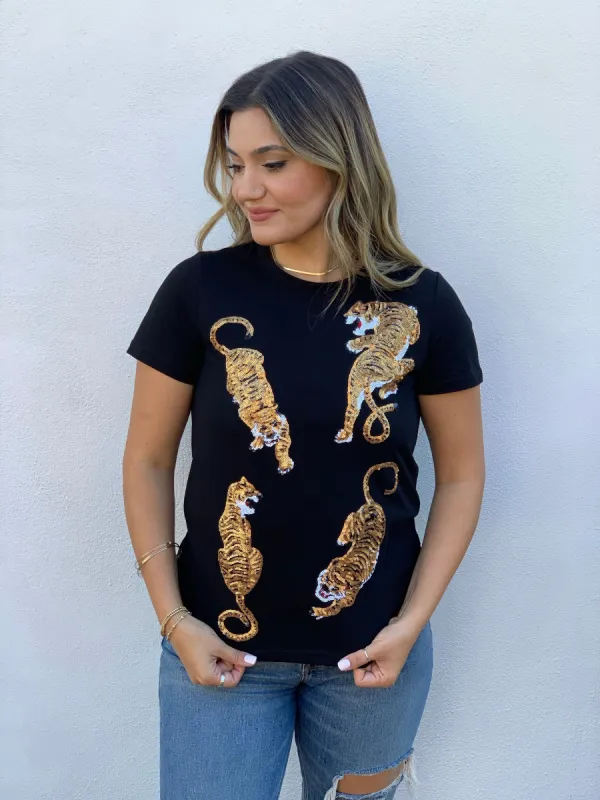 Crawling Tigers Tee | Black sold by Belletique
