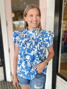 Flutter Floral Top sold by Belletique