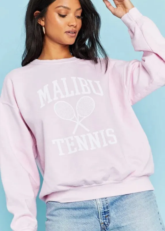 Malibu Tennis Sweatshirt | Alanna Pink sold by Belletique