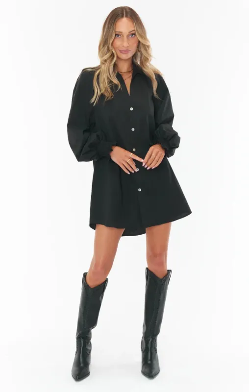 Allure Black Shirt Dress sold by Belletique