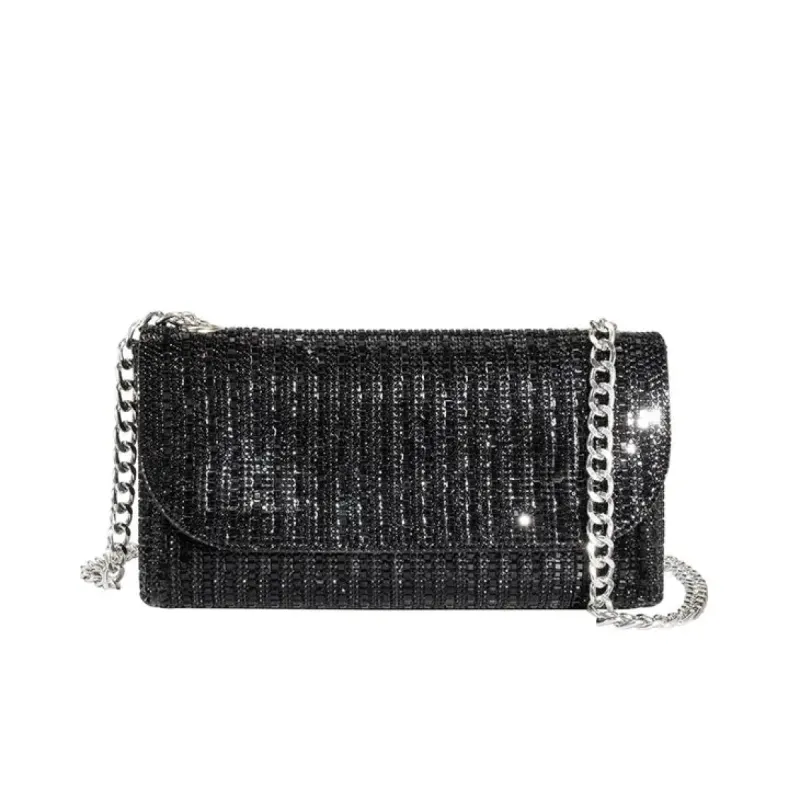 Kiki Black Small Crossbody Rhinestone Bag sold by Belletique