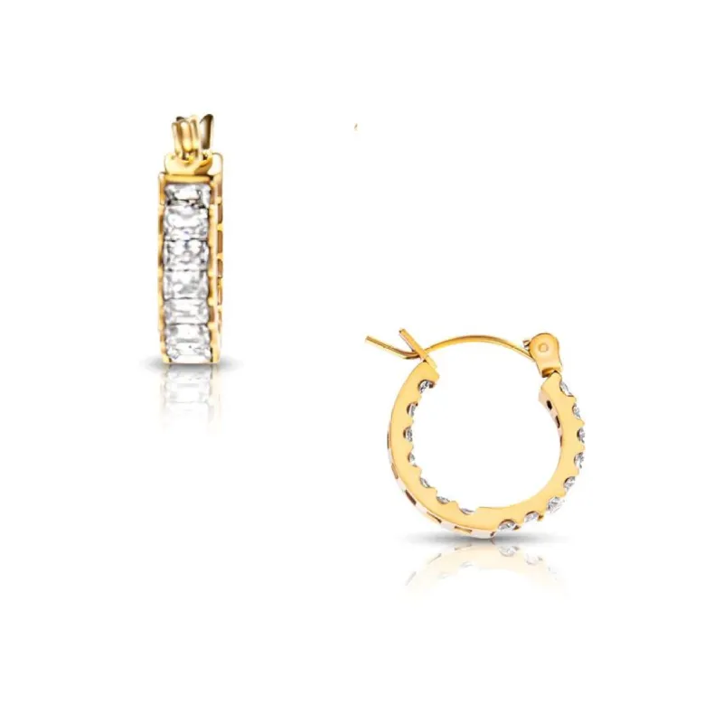 Lyndsay Huggie Hoop Earrings | Ellie Vail sold by Belletique